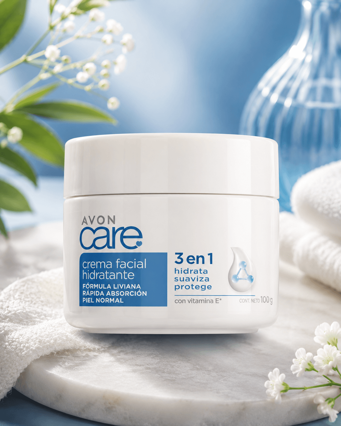 Crema Facial Hidratante Avon Care 3 en 1
